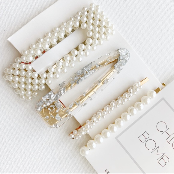 CHICBOMB Accessories - PRETTY 4 Faux Pearl Hair Clip Set